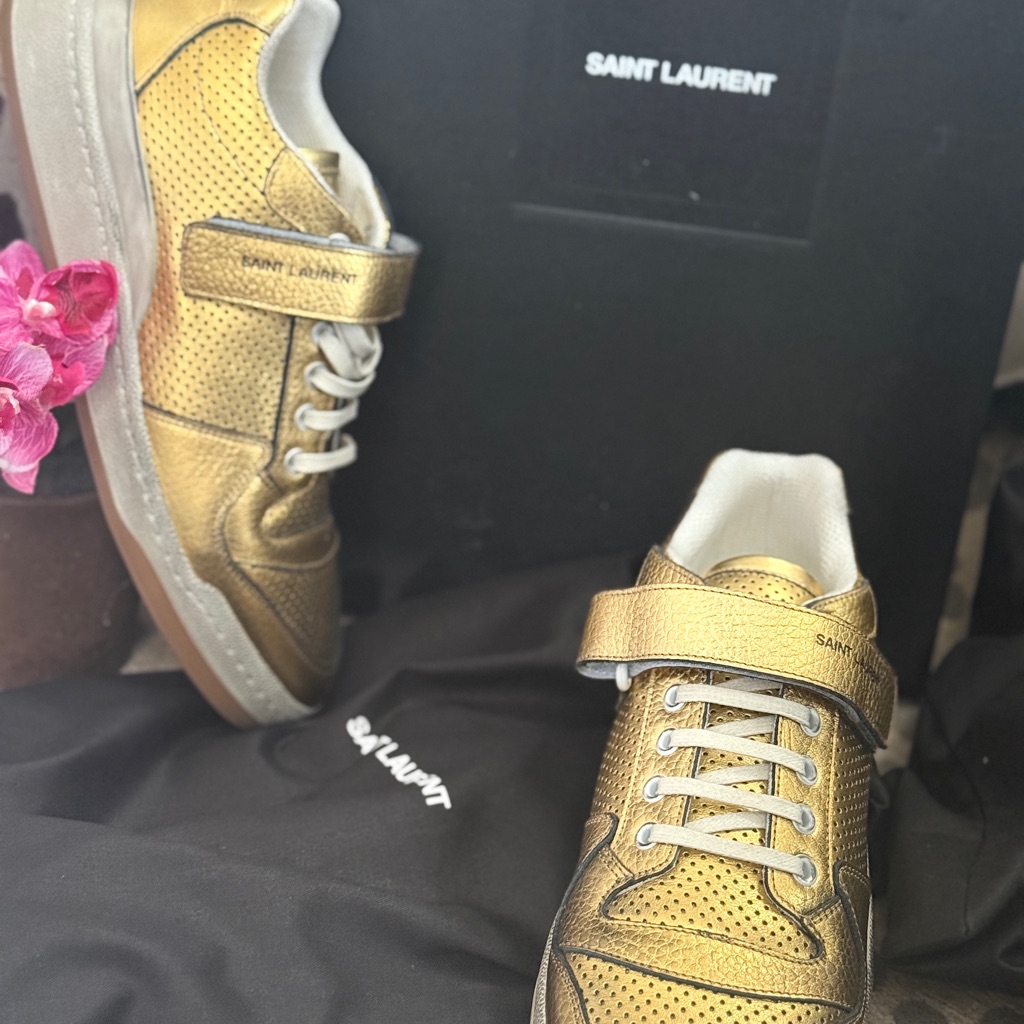 Saint Laurent Metallic Gold Sneakers